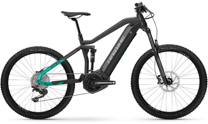 Haibike AllMtn 1 2021 in der Farbe anthracite / turqoise