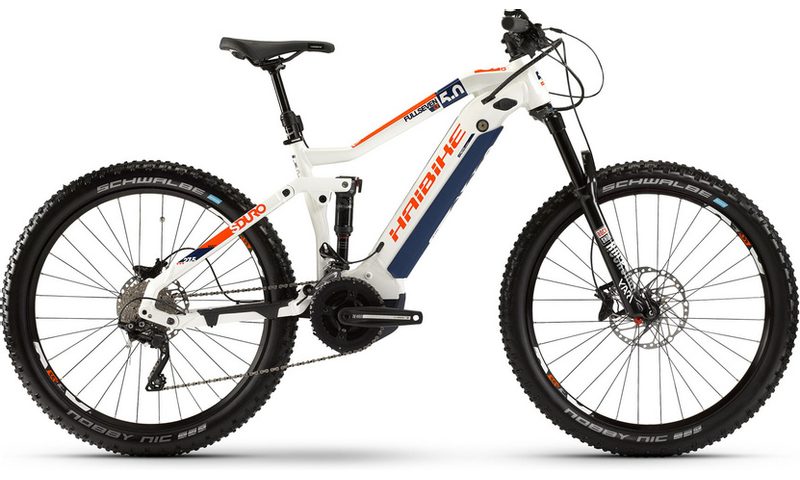 Haibike SDURO FullSeven LT 5.0 2020 in der Farbe weiß / blau / orange