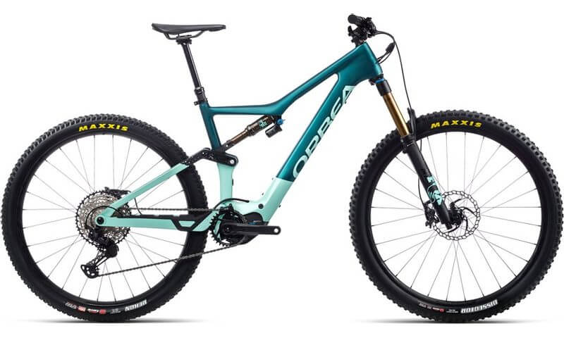 Orbea Rise M10 2021 in der Farbe icegreen (glänzend) / ozeanblau (matt)