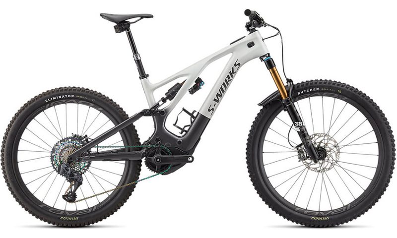 Specialized S-Works Turbo Levo 2022 in der Farbe metallic white silver / chrome / dream silver
