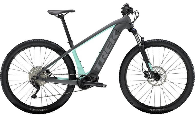 Trek Powerfly 4 2021 in der Farbe matte solid charcoal / matte miami