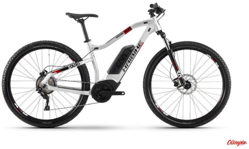 Haibike SDURO HardNine 2.0 2020 in der Farbe silber / rot / schwarz