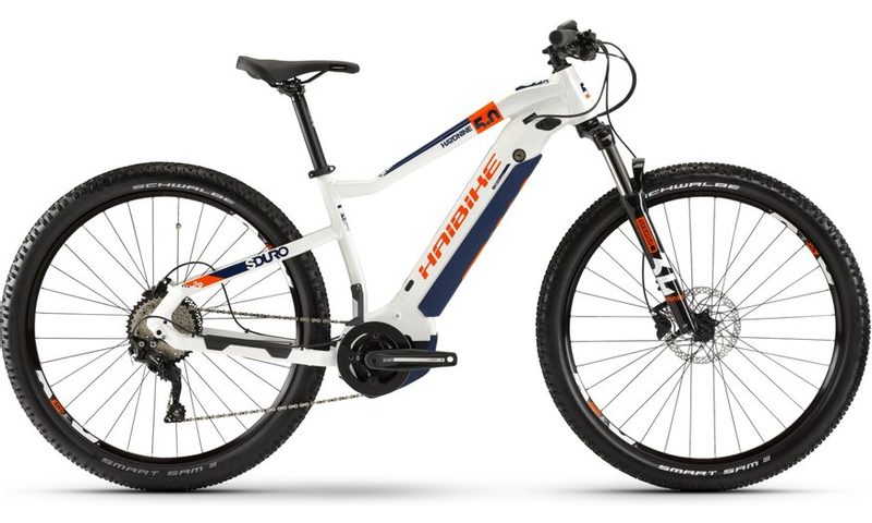 Haibike SDURO HardNine 5.0 2020 in der Farbe weiß / orange / blau