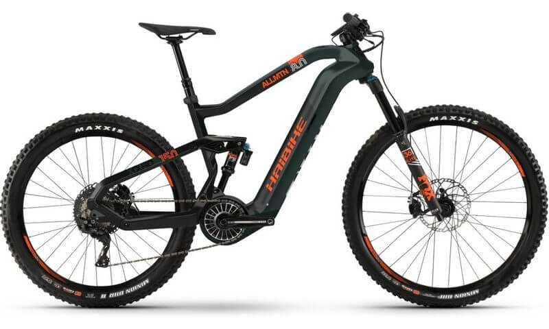 Haibike XDURO AllMtn 8.0 Flyon 2020 in der Farbe olive / carbon / orange matt