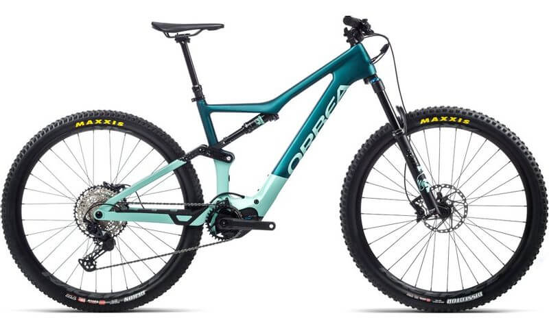 Orbea Rise M20 2021 in der Farbe eisgrün (glänzend) / ozeanblau (matt)